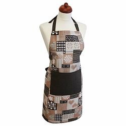 Trade Concept Kuchyňská zástěra Patchwork hnědá, 60 x 80 cm