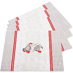 Trade Concept Prostírání Ovoce šedá, 33 x 45 cm, sada 4 ks