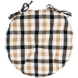 Trade Concept Sedák Kostička béžovo-černá prošívaný kulatý, 40 cm