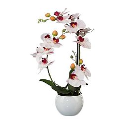 Umělá Orchidej v keramickém květináči bílá, 42 cm 1118033-10