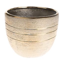 Vánoční keramický květináč Lusso, 15,5 x 12,5 x 15,5 cm, zlatá