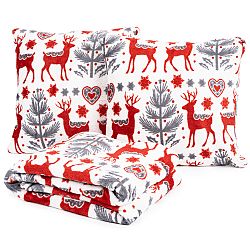 Vánoční set Scandi Deer 2, 130 x 170 cm + 2x 40 x 40 cm