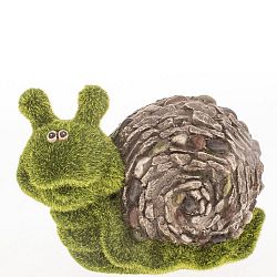 Zahradní dekorace Mechový šnek, 19,5 x 13,5 x 9,5 cm
