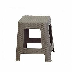 Zahradní stohovatelný taburet Ratan, 36 x 33 x 33 cm, mocca