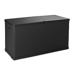 Zahradní úložný box rattan 420l - Tmavě šedá Doprava zdarma