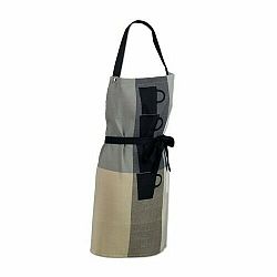 Zástěra TABEA 100% bavlna, dekor hrnek, béžová / šedá 67x80cm