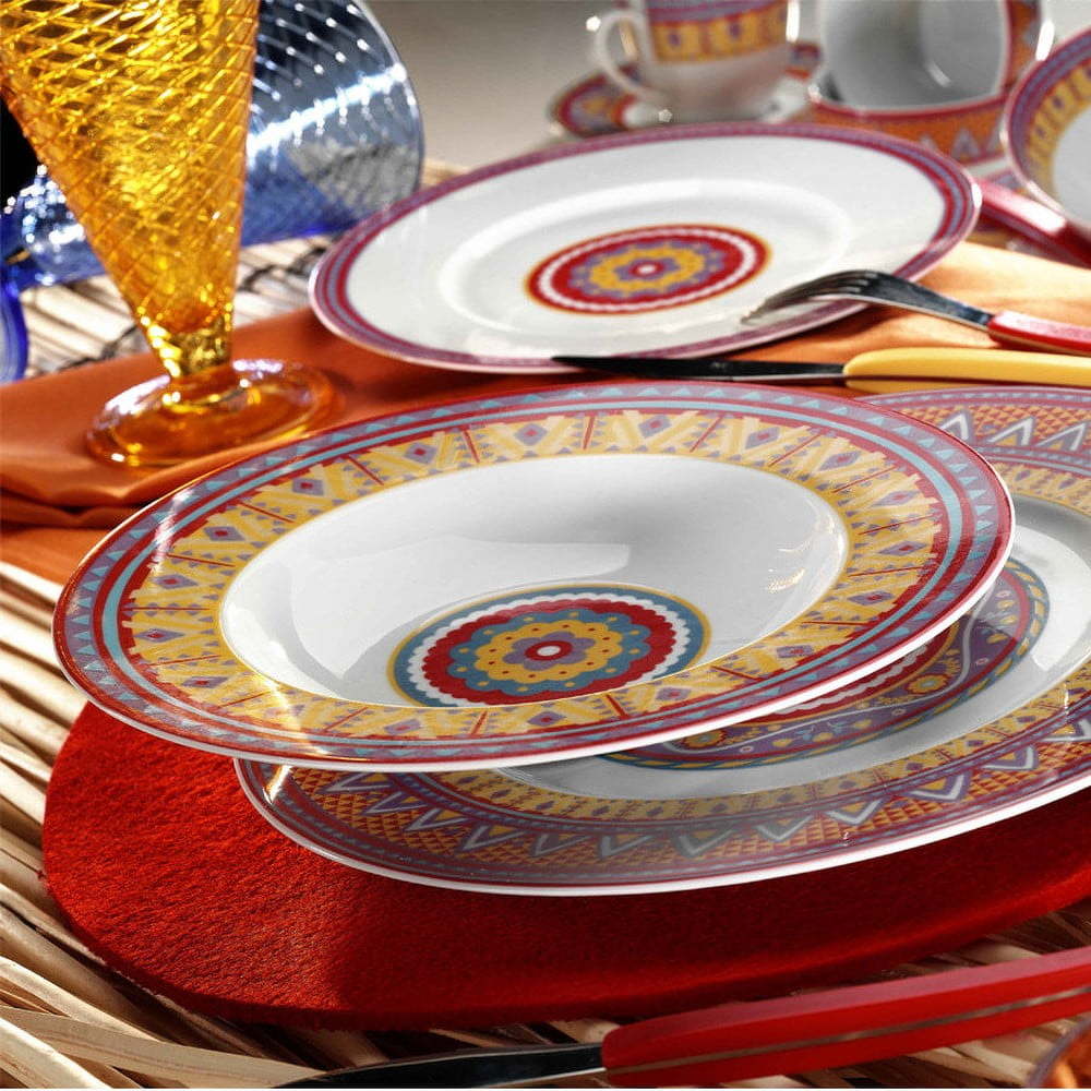 24dílná sada porcelánového nádobí Kutahya Color Boris