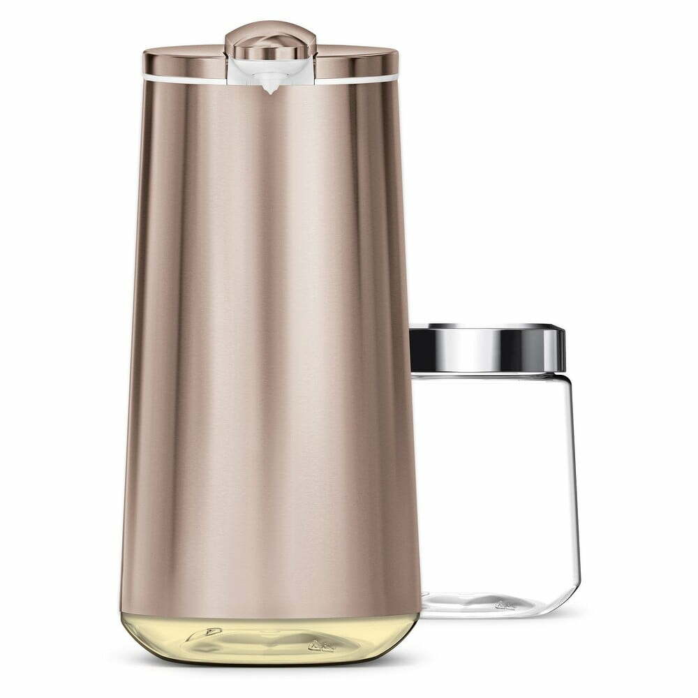 Automatický ocelový dávkovač mýdla ve zlaté barvě 266 ml - simplehuman Automatický ocelový dávkovač mýdla ve zlaté barvě 266 ml - simplehuman