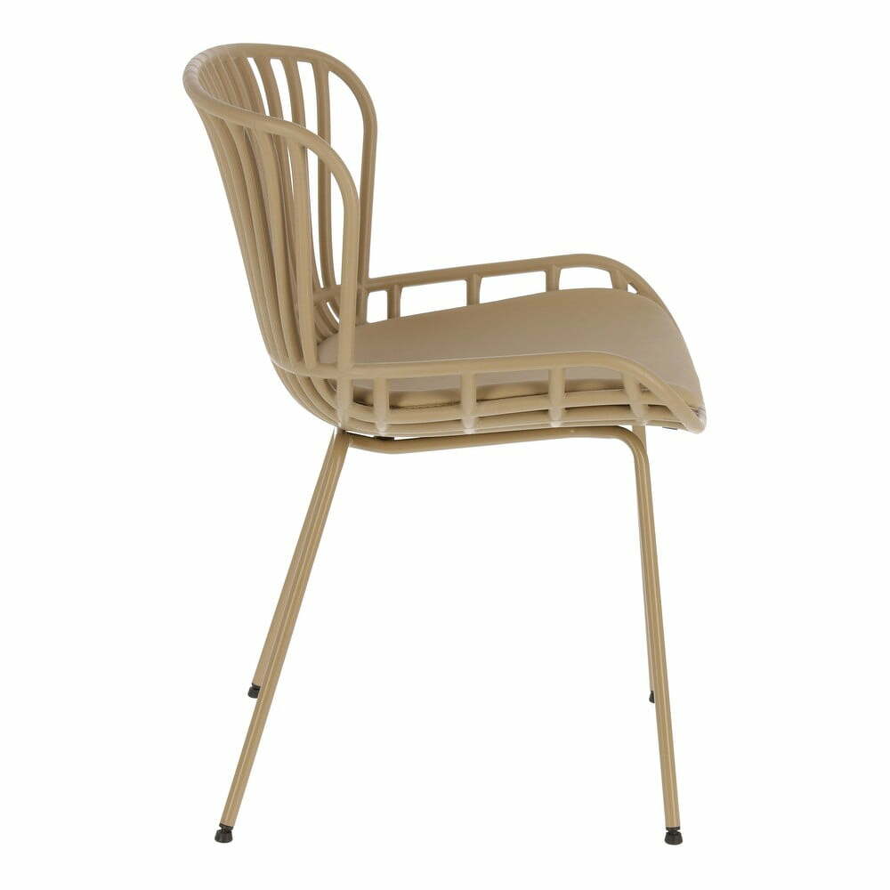 Béžová zahradní židle s ocelovou konstrukcí Kave Home Surpik Béžová zahradní židle s ocelovou konstrukcí Kave Home Surpik