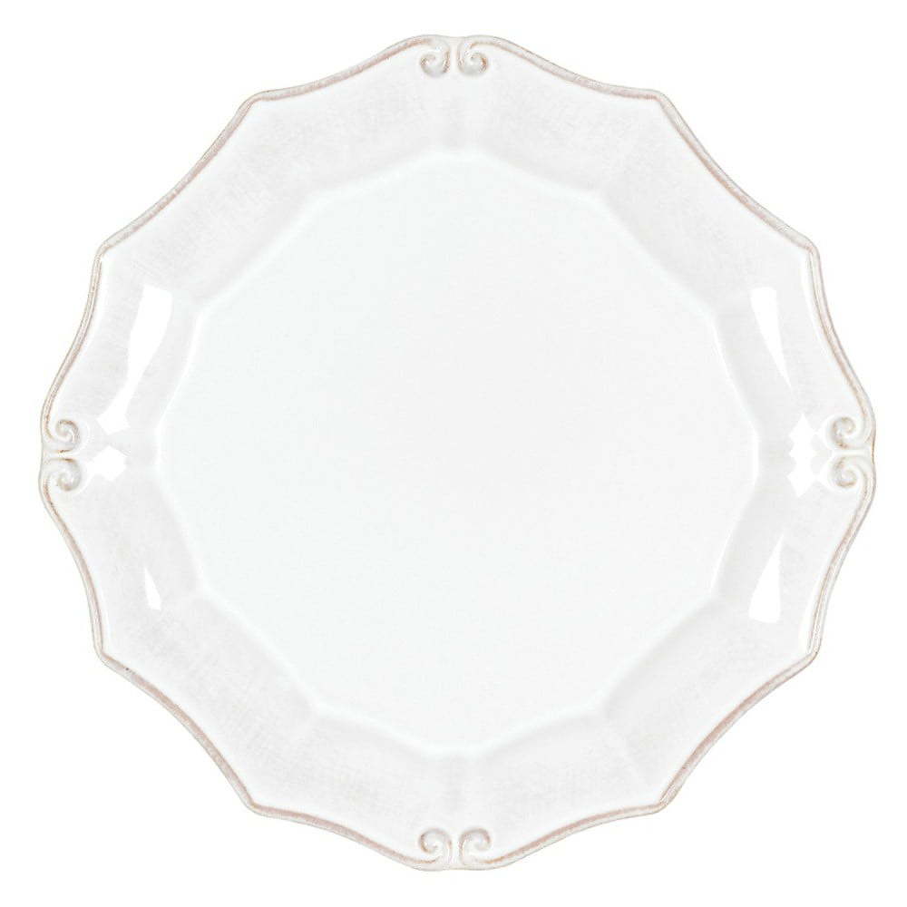 Bílý kameninový dezertní talíř Vintage Port, délka 21 cm