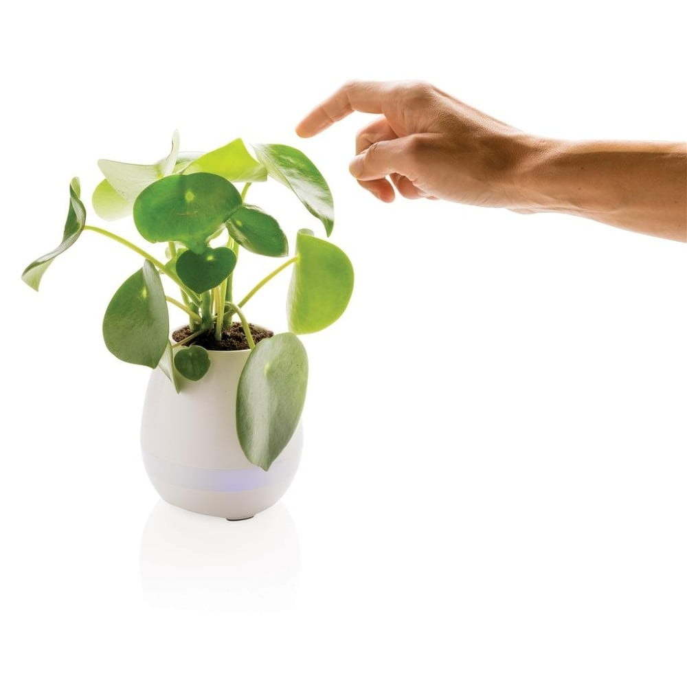 Bílý květináč se zabudovaným reproduktorem XD Design Flower