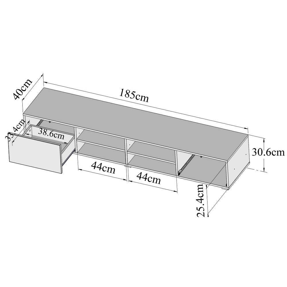 Bílý televizní stolek TemaHome Podium, šířka 185 cm Bílý televizní stolek TemaHome Podium, šířka 185 cm