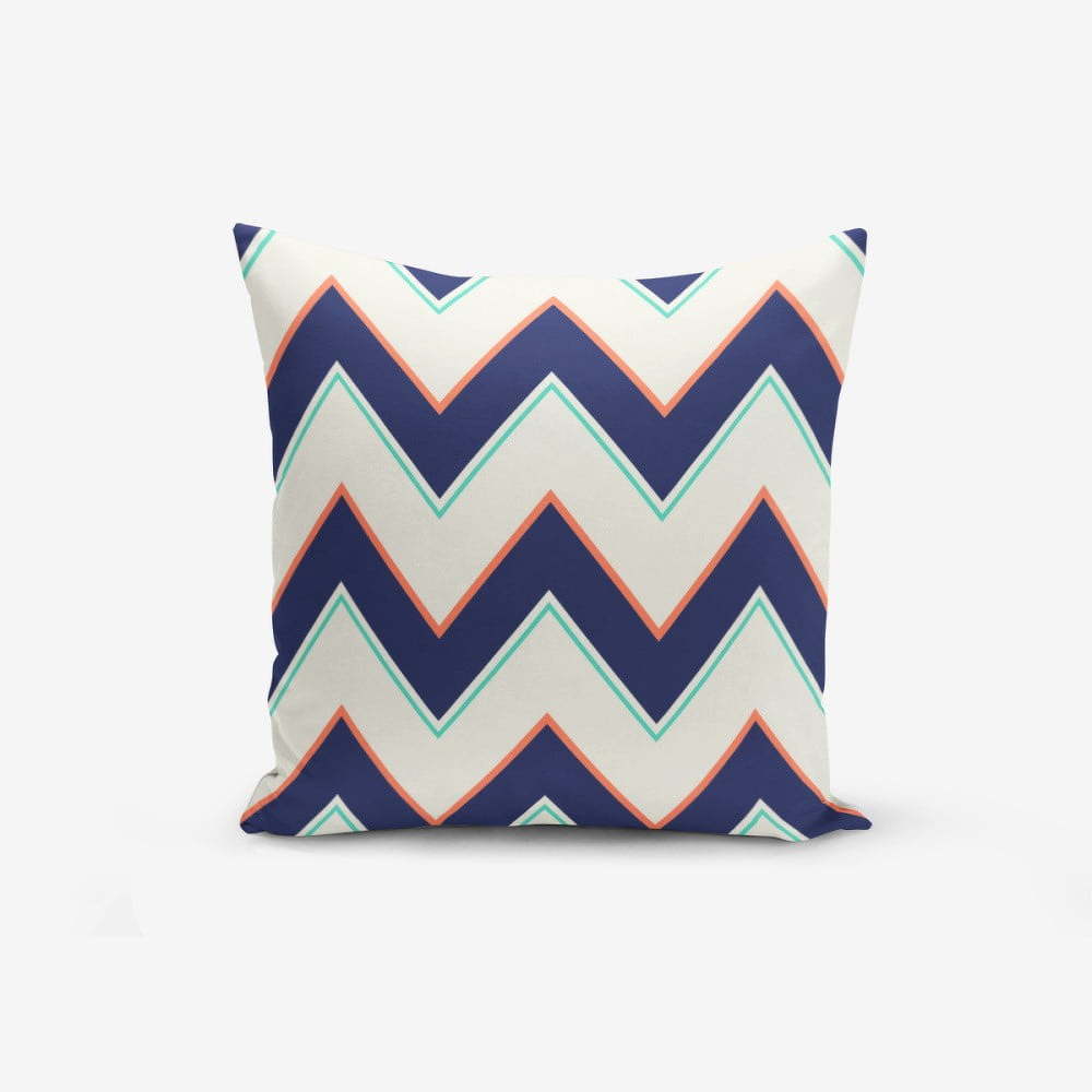 Černo-bílý povlak na polštář s příměsí bavlny Minimalist Cushion Covers Colorful ZigZag, 45 x 45 cm
