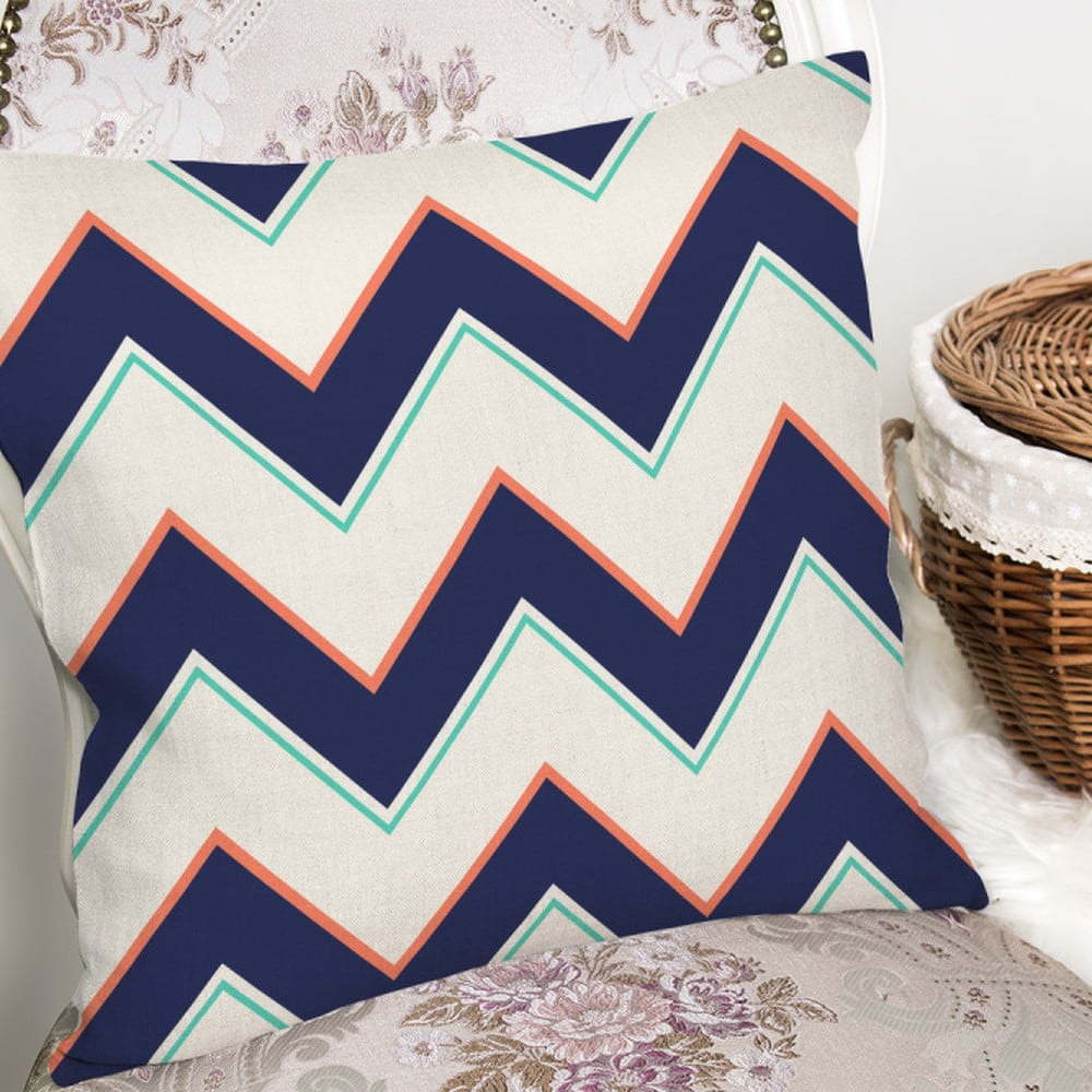 Černo-bílý povlak na polštář s příměsí bavlny Minimalist Cushion Covers Colorful ZigZag, 45 x 45 cm