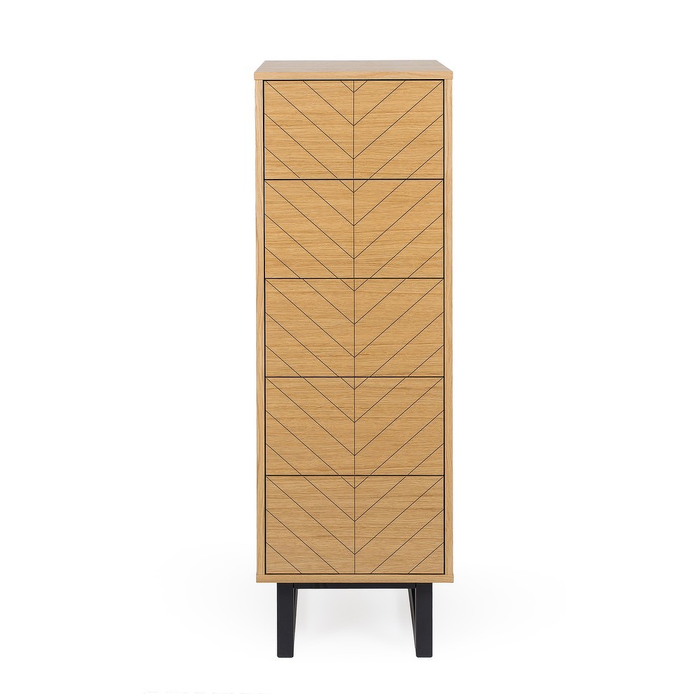 Komoda z březového dřeva Woodman Mora Narrow Herringbone Print Komoda z březového dřeva Woodman Mora Narrow Herringbone Print