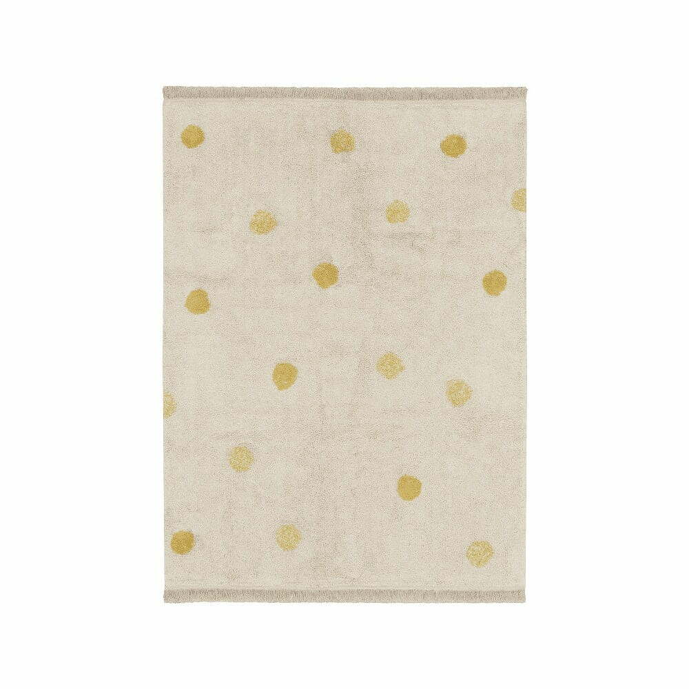 Krémový pratelný ručně tkaný bavlněný dětský koberec 120x160 cm Hippy Dots Vintage Nude – Lorena Canals