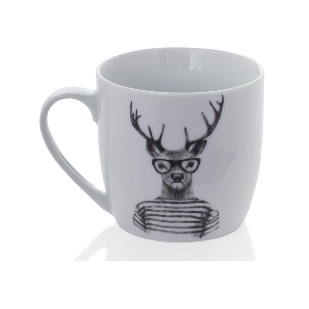 Porcelánový hrnek Sabichi Hipster Stag, 350ml