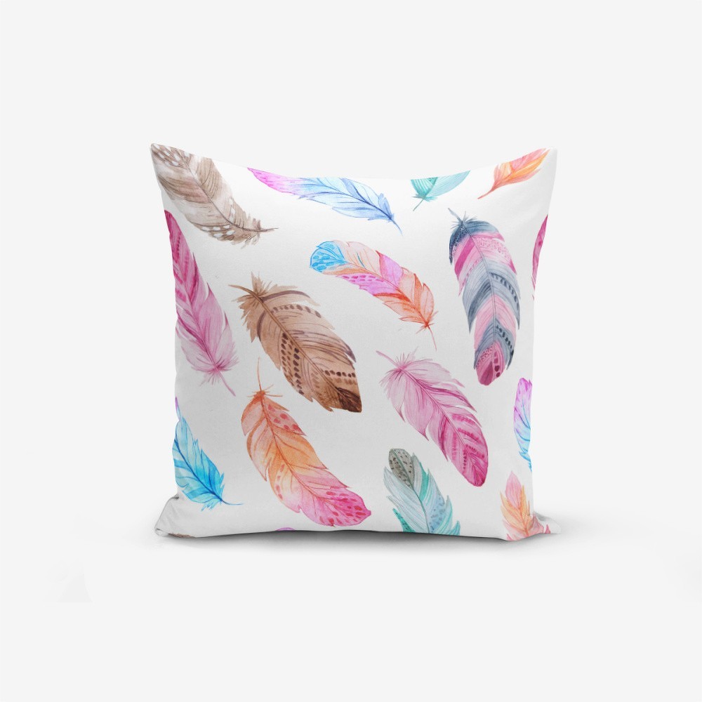 Povlak na polštář s příměsí bavlny Minimalist Cushion Covers Colorful Bird Pendants, 45 x 45 cm