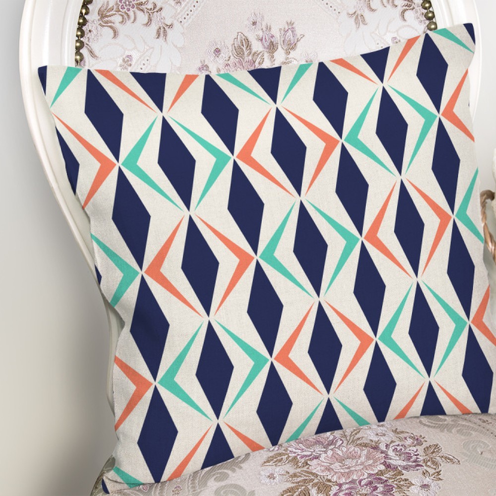 Povlak na polštář s příměsí bavlny Minimalist Cushion Covers Colorful Geometric Design, 45 x 45 cm
