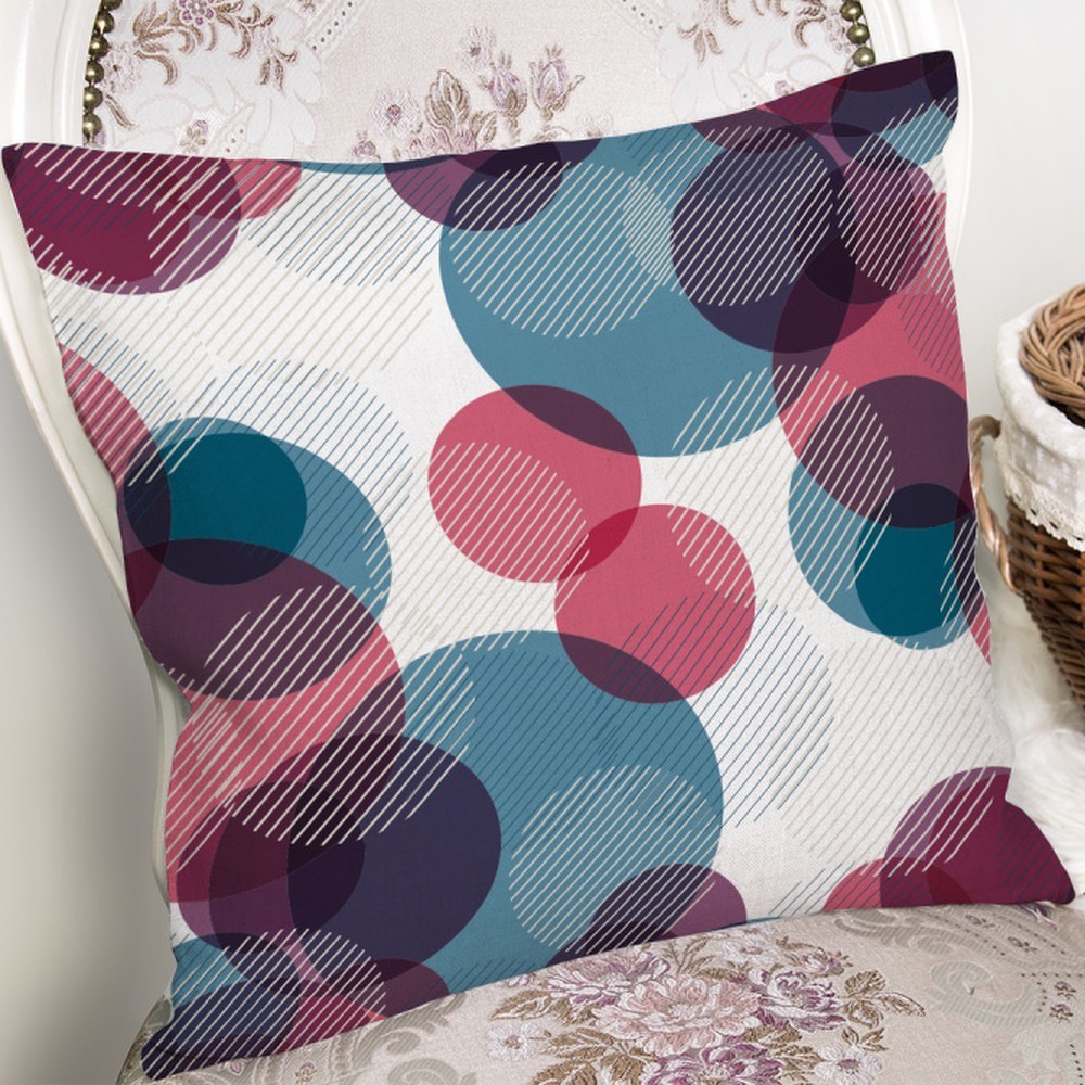 Povlak na polštář s příměsí bavlny Minimalist Cushion Covers Liandnse Colorful Ring, 45 x 45 cm
