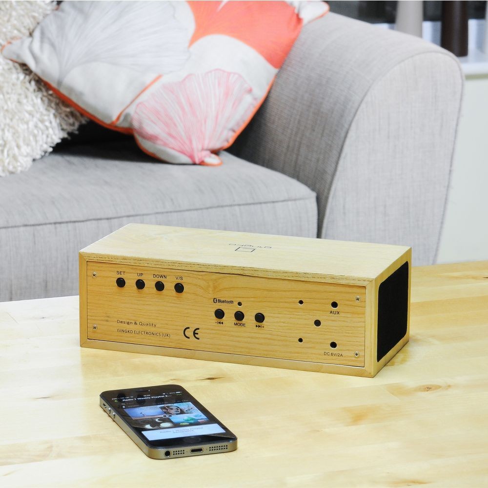 Reproduktor Oak Click Clock s oranžovým LED budíkem