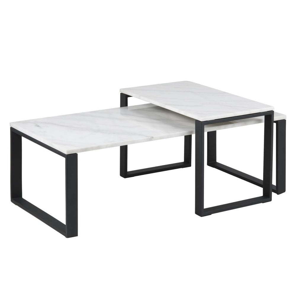 Sada 2 konferenčních stolků s mramorovým dekorem Actona Katrine Sada 2 konferenčních stolků s mramorovým dekorem Actona Katrine