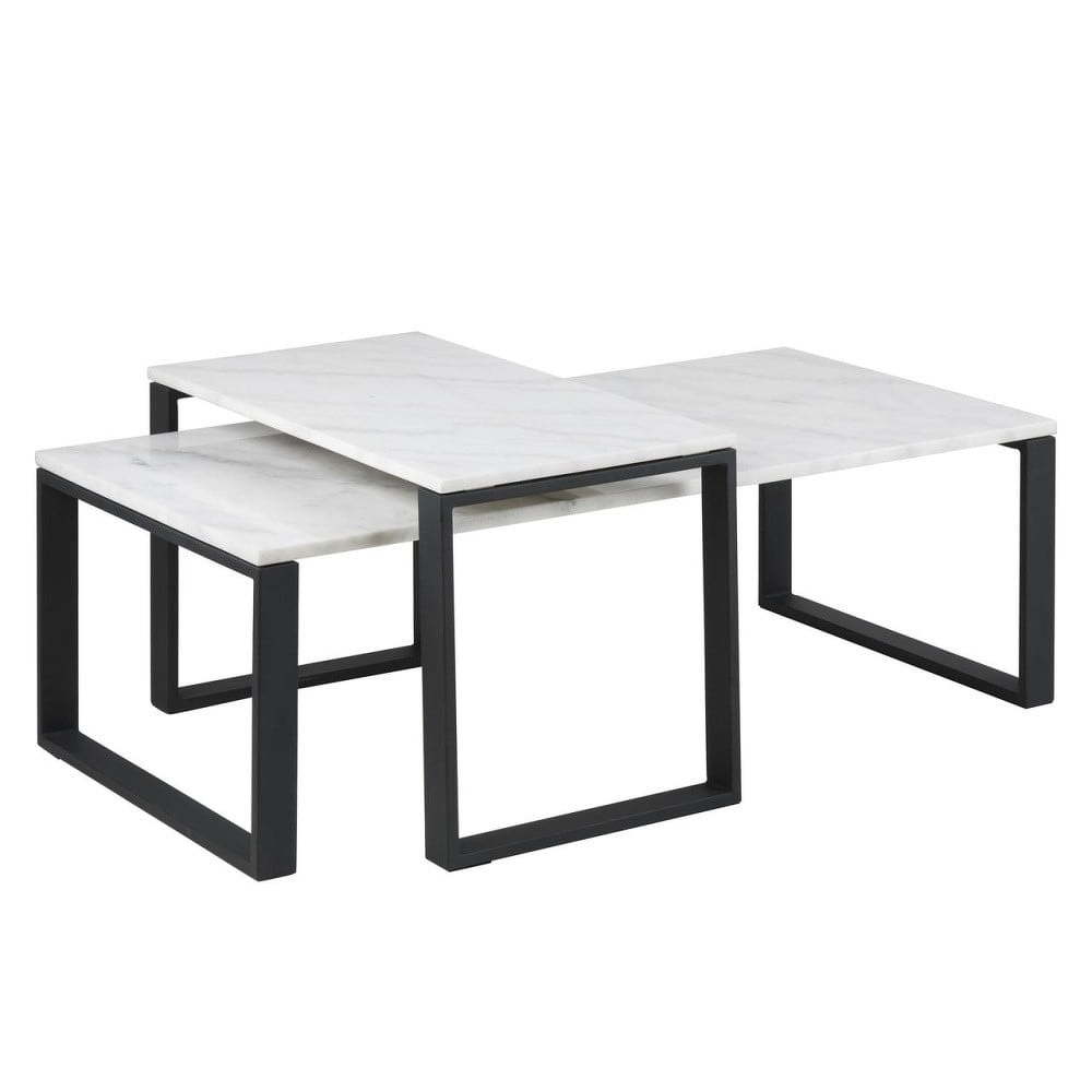 Sada 2 konferenčních stolků s mramorovým dekorem Actona Katrine Sada 2 konferenčních stolků s mramorovým dekorem Actona Katrine