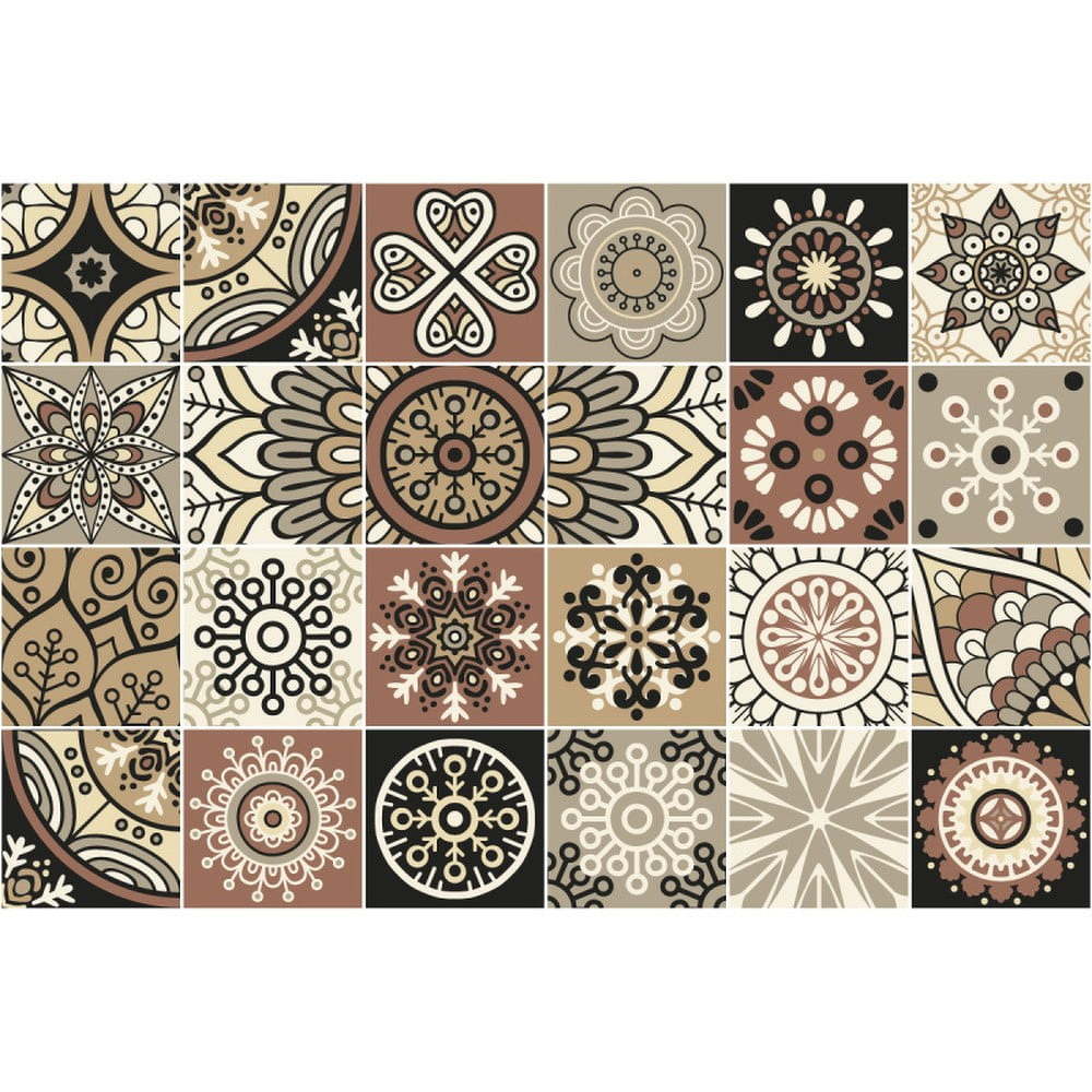 Sada 24 nástěnných samolepek Ambiance Wall Stickers Tiles Piura, 15 x 15 cm Sada 24 nástěnných samolepek Ambiance Wall Stickers Tiles Piura, 15 x 15 cm