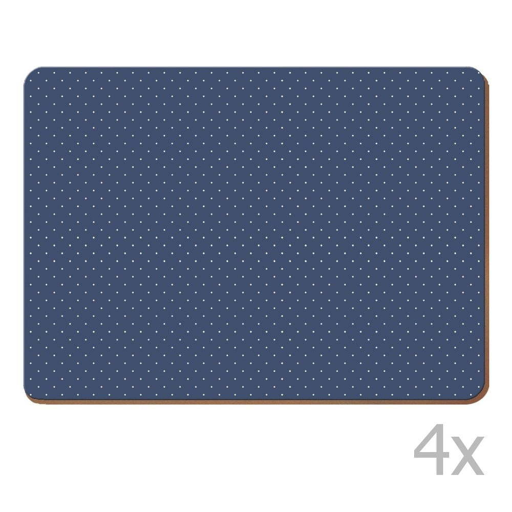 Sada 4 korkových prostírání Creative Tops Vintage Indigo, 40 x 29 cm