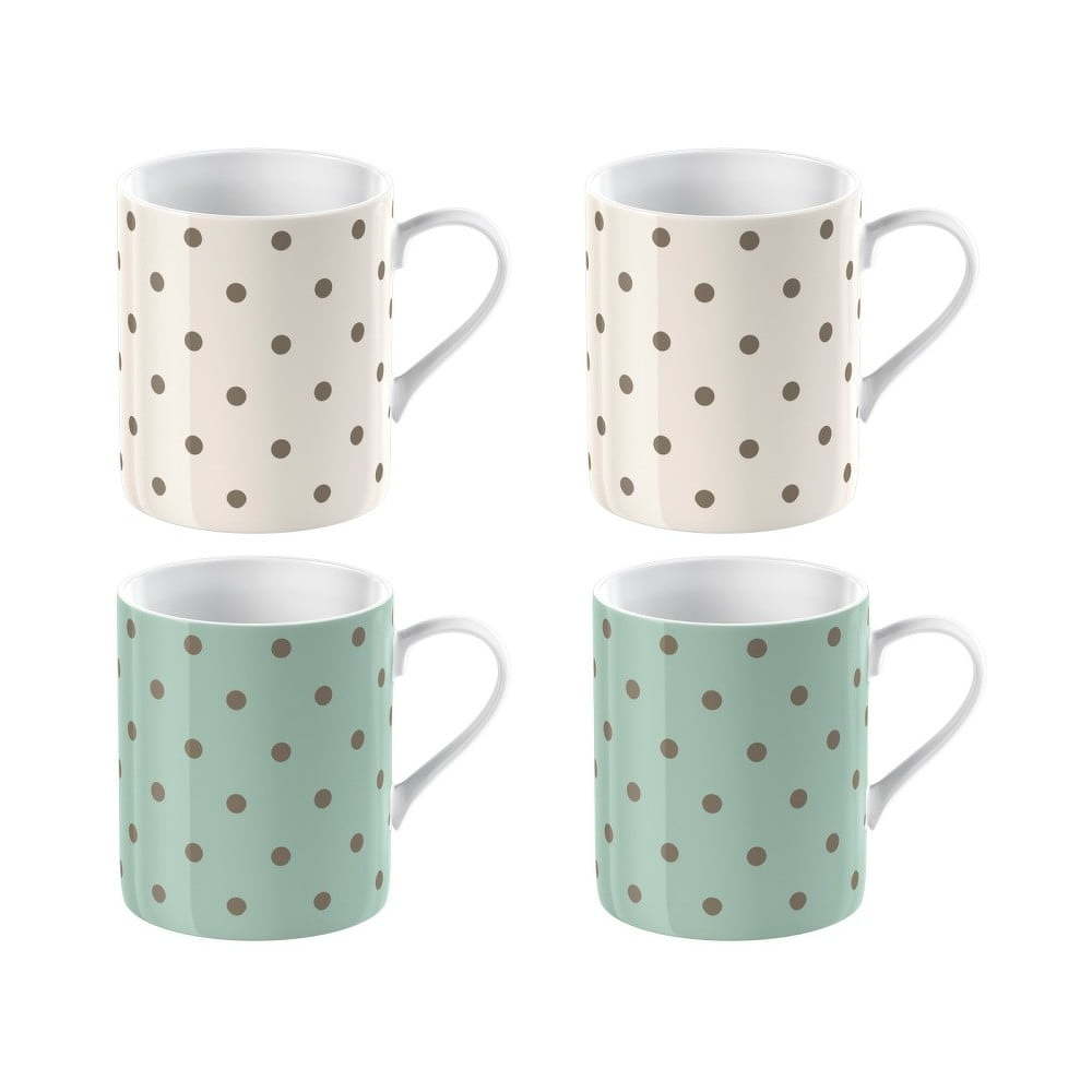 Sada 4 porcelánových hrnků na espresso Creative Tops Cottage Flowers, 60 ml