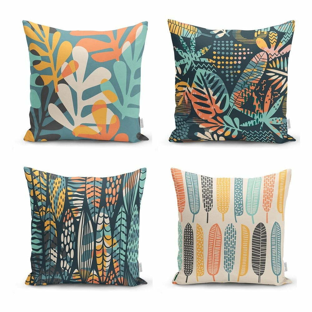 Sada 4 povlaků na polštáře Minimalist Cushion Covers Colorful, 55 x 55 cm