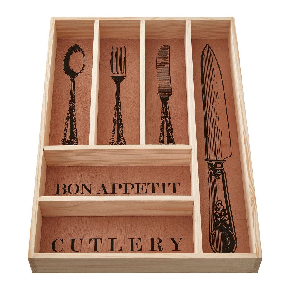 Úložný box na příbory z borovicového dřeva Premier Housewares Vintage