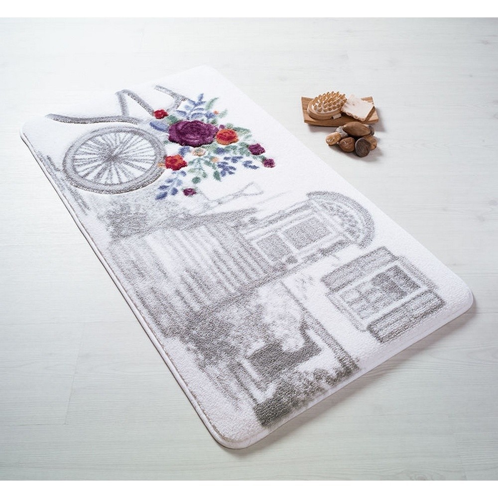 Vzorovaná předložka do koupelny Confetti Bathmats Vintage Basket, 57 x 100 cm