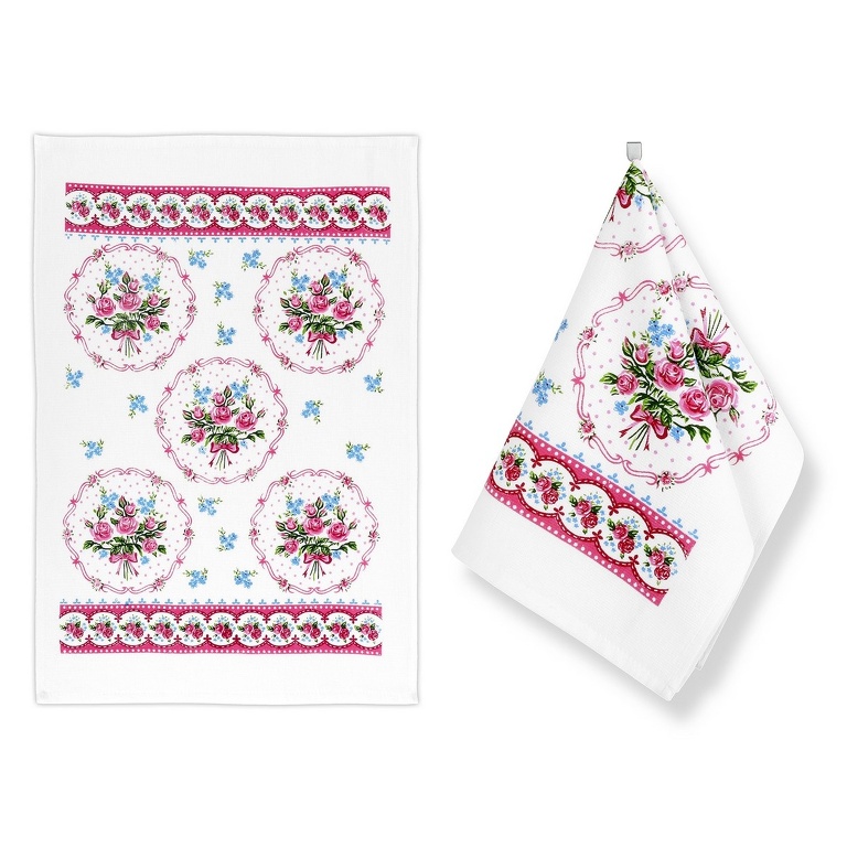 Bellatex Kuchyňská utěrka Květiny, 40 x 60 cm, sada 2 ks Bellatex Kuchyňská utěrka Květiny, 40 x 60 cm, sada 2 ks