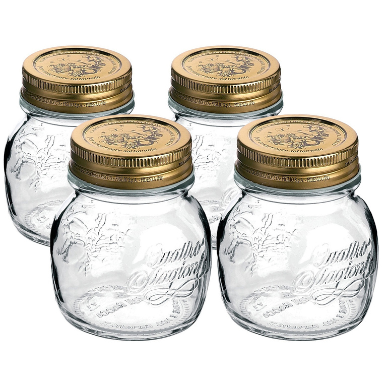 Bormioli Rocco 4dílná sada zavařovacích sklenic Quattro Stagioni, 150 ml